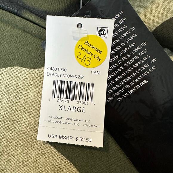 NWT Volcom Deadly Stones Camo Full Zip Hoodie Kids XL - Picture 6 of 8